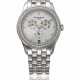 PATEK PHILIPPE. AN 18K WHITE GOLD AND DIAMOND-SET AUTOMATIC ANNUAL CALENDAR WRISTWATCH WITH SWEEP CENTRE SECONDS, DATE, DAY AND NIGHT INDICATION, BRACELET, CERTIFICATE OF ORIGIN AND BOX - photo 1