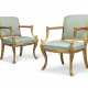 A PAIR OF REGENCY GILTWOOD OPEN ARMCHAIRS - photo 1