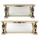 A NEAR PAIR OF FRENCH ORMOLU-MOUNTED FAUX-MARBLE, PARCEL-GILT AND EBONISED CONSOLE TABLES - Foto 1