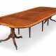 A GEORGE III STYLE SATINWOOD, TULIPWOOD AND KINGWOOD-CROSSBANDED MAHOGANY TWIN-PEDESTAL DINING-TABLE - photo 1