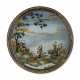 A CHINESE REVERSE GLASS CIRCULAR PAINTING - Foto 1