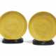 A PAIR OF CHINESE YELLOW-GLAZED INCISED `DRAGON` DISHES - фото 1