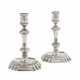 A PAIR OF GEORGE II SILVER CANDLESTICKS - photo 1