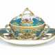 A SEVRES PORCELAIN LATER-DECORATED ECUELLE, COVER AND LOBED OVAL STAND (ECUELLE RONDE TOURNEE ET PLATEAU, 2EME GRANDEUR) - фото 1