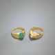 Ring mit Smaragd-Cabochon und Ring mit Diamant - фото 1