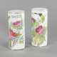 Paar Porzellan-Hutständer mit 'Famille-rose'-Dekor von Blüten und Vögeln mit Aufschrift - фото 1