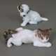 Zwei Tierplastiken "Lauernde Katze" und "Sitzender Terrierwelpe" - Foto 1