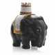 Fabergé. A LARGE JEWELLED AND ENAMEL GOLD-MOUNTED OBSIDIAN MODEL OF AN ELEPHANT AND CASTLE - Foto 1