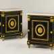 A PAIR OF CONSULAT ORMOLU-MOUNTED AND BRASS-INLAID EBONY MEUBLES D`APPUI - Foto 1