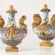 A PAIR OF ITALIAN MAIOLICA PARCEL-GILT ISTORIATO VASES AND COVERS - photo 1
