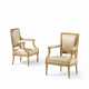 A PAIR OF LOUIS XVI GILTWOOD FAUTEUILS - фото 1
