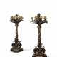 A PAIR OF FRENCH ORMOLU AND PATINATED BRONZE TEN-LIGHT CANDELABRA - photo 1