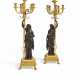 A PAIR OF FRENCH ORMOLU AND PATINATED BRONZE SIX-LIGHT CANDELABRA - photo 1