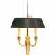 A SWEDISH ORMOLU AND PORPHYRY THREE-BRANCH BOUILLOTTE LAMP - Foto 1