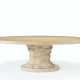 A VELLUM-VENEERED, MARBLE AND PLASTER EXTENSION DINING TABLE - Foto 1