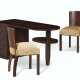 A PALMWOOD WRITING DESK AND PAIR OF SIDE CHAIRS - фото 1