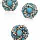 TURQUOISE AND DIAMOND RING AND EARRINGS - фото 1