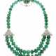 AN EMERALD BEAD AND DIAMOND NECKLACE - photo 1