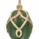 A Fabergé two-colour gold-mounted and nephrite egg pendant, workmaster Fedor Afanasiev, St Petersburg, 1899-1904 - Foto 1