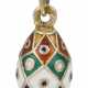 A Fabergé silver and cloisonné enamel egg pendant, St Petersburg, 1899-1904 - Foto 1