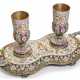 A rare set of silver, cloisonné and pictorial enamel cups and salver, Feodor Rückert, Moscow, 1899-1908 - фото 1