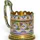 A silver-gilt and cloisonné enamel tea glass holder, 11th Moscow Artel, Moscow, 1908-1917 - фото 1