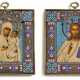 A pair of silver-gilt and cloisonné marriage Icons, Ovchinnikov, 1899-1908 - photo 1