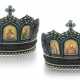 A Very Rare pair of Russian jewelled silver and enamel wedding crowns, Ivan Dmitrovich Chichelev, Moscow, 1881 - photo 1