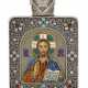A silver and cloisonné enamel miniature icon of Christ Pantocrator, Ovchinnikov, Moscow, 1899-1908 - фото 1