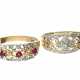 Ring: 2 vintage Damenringe mit Rubin- und Diamantbesatz - Foto 1