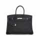 HERMÈS. A LIMITED EDITION BLACK TOGO & EVERGRAIN LEATHER GHILLIES BIRKIN 35 WITH PALLADIUM HARDWARE - Foto 1