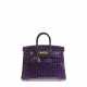 HERMÈS. A SHINY AUBERGINE NILOTICUS CROCODILE BIRKIN 25 WITH GOLD HARDWARE - Foto 1