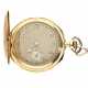 Taschenuhr: große, außergewöhnliche Goldsavonnette mit sehr hochwertiger goldener Uhrenkette, ca. 1920 - Foto 1