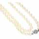 Kette/Collier: lange Zuchtperlenkette mit weißgoldener Diamantschließe - photo 1