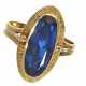 Ring: eleganter vintage Goldschmiedering mit blauem Farbstein - photo 1