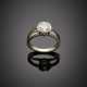 Round brilliant cut ct. 1.80 circa solitaire diamond white gold ring - photo 1