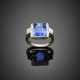 Octagonal ct. 6.30 circa sapphire and baguette diamond platinum ring - photo 1