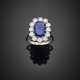 White gold ct. 3.51 sapphire and diamond cluster ring - photo 1