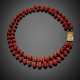 Two strand graduated red coral bead necklace - Foto 1