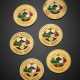Yellow gold and enamel lot comprising six celebrative Football league Christmas medals - фото 1
