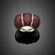 White gold ruby and diamond ring - Foto 1