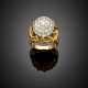 Yellow gold diamond pavé set boule ring - photo 1