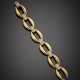 Bi-coloured gold chain bracelet with diamond spacers - photo 1