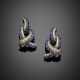 White gold diamond and sapphire earclips - Foto 1