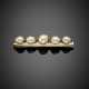White gold bar brooch with five irregular pearls - фото 1