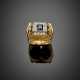 Yellow gold diamond and sapphire ring - фото 1