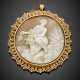 Yellow gold shell cameo brooch/pendant - photo 1