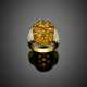 Yellow gold diamond and citrine quartz dome ring - Foto 1