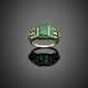 Emerald and diamond silver ring centered by a ct. 1.30 circa rectangular emerald - Foto 1