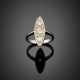 Round and old mine diamond white gold marquise ring in all ct. 0.75 circa - Foto 1